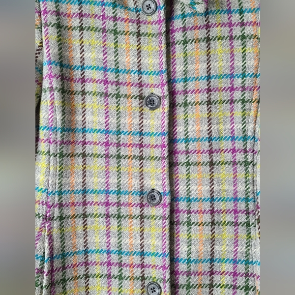 COACH TATERSALL MULTICOLOR WOOL PEA COAT (Size Small) - Picture 5 of 7